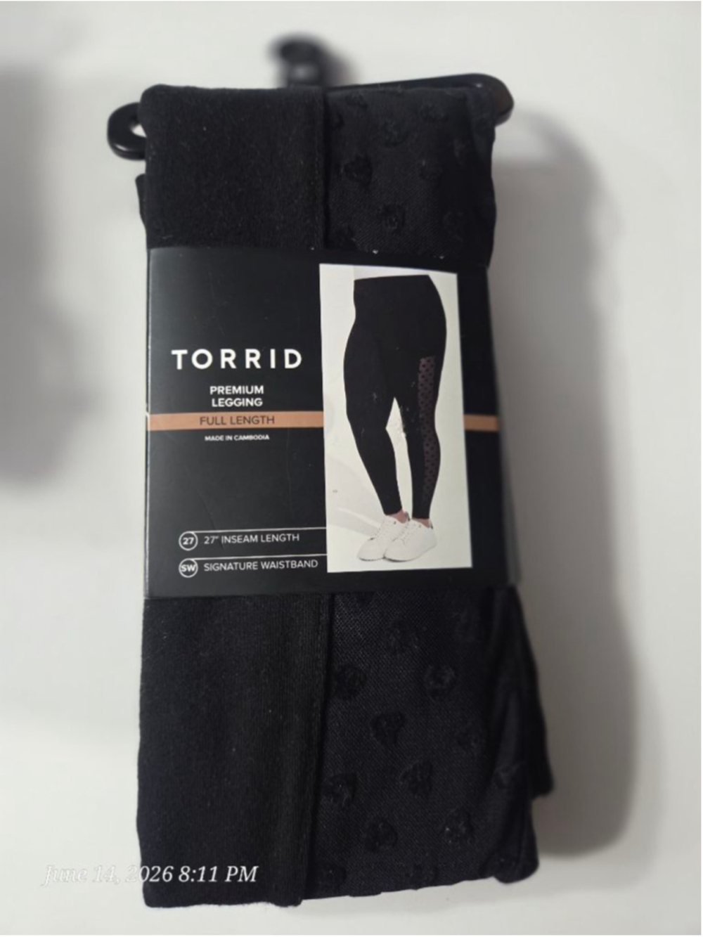 Torrid Flocked Mesh Inset Legging Deep Black Size 00
